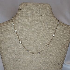 Kendra Scott Gold Necklace with Clear Stones